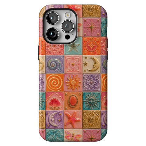 Nautical Whimsy Tiles Tough Phone Case for iPhone 14 Pro Max