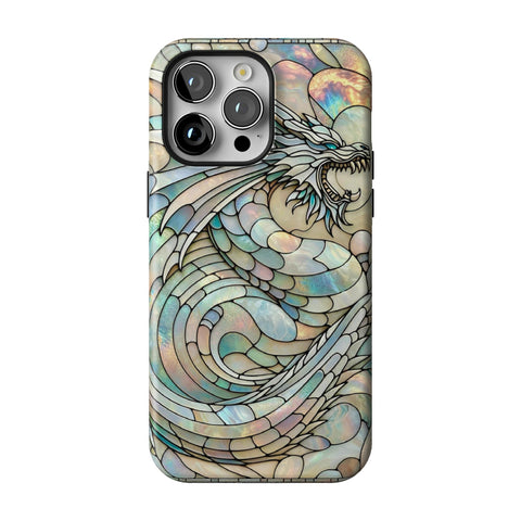 Year of the Dragon Stained Glass Illusion Tough Phone Case for iPhone 14 Pro Max