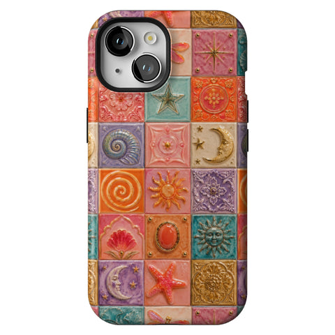 Nautical Whimsy Tiles Tough Phone Case for iPhone 15