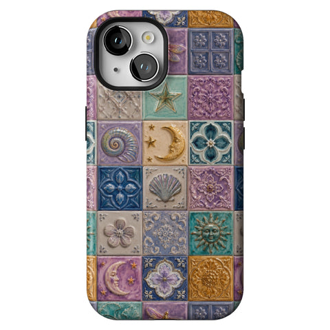 Mermaid Whimsy Tiles Tough Phone Case for iPhone 15