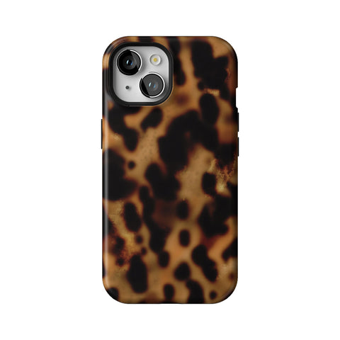 Grunge Tortoise Shell Print Tough Phone Case for iPhone 15