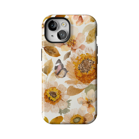 Rustic Boho Floral Tough Phone Case for iPhone 15