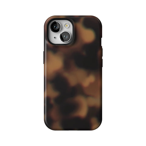 Classic Tortoise Shell Print Tough Phone Case for iPhone 15