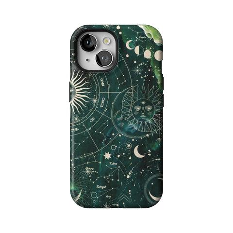 Green Marble Zodiac Tough Phone Case for iPhone 15