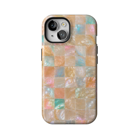 Peach Sorbet Tile Print Tough Phone Case for iPhone 15