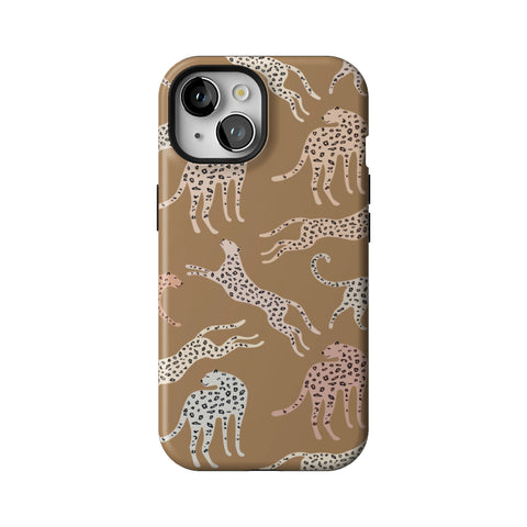 Trendy Cheetah Print Tough Phone Case for iPhone 15