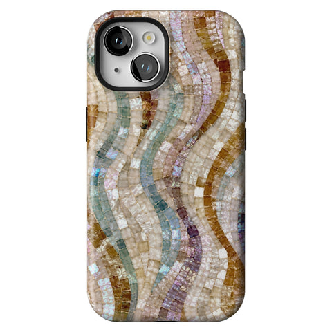 Seashell Mosaic Print Tough Phone Case for iPhone 15