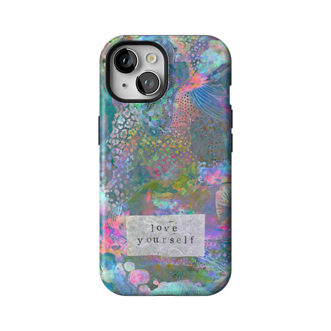Love Yourself Pastel Abstract Art Tough Phone Case for iPhone 15