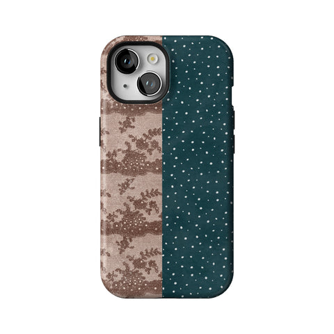 Lace & Tiny Dots Split Tough Phone Case for iPhone 15
