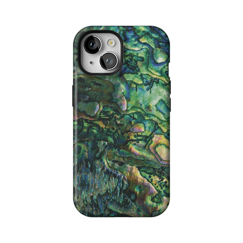 Green Abalone Shell Tough Phone Case for iPhone 15