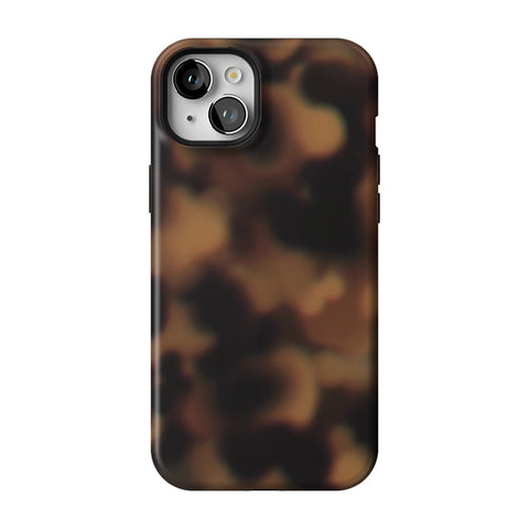 Classic Tortoise Shell Print Tough Phone Case for iPhone 15 Plus