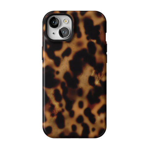 Grunge Tortoise Shell Print Tough Phone Case for iPhone 15 Plus