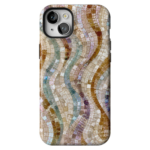 Seashell Mosaic Print Tough Phone Case for iPhone 15 Plus