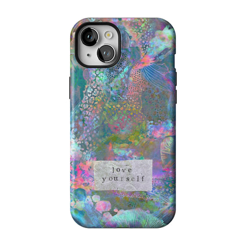 Love Yourself Pastel Abstract Art Tough Phone Case for iPhone 15 Plus
