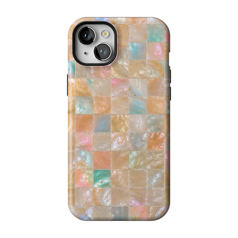 Peach Sorbet Tile Print Tough Phone Case for iPhone 15 Plus