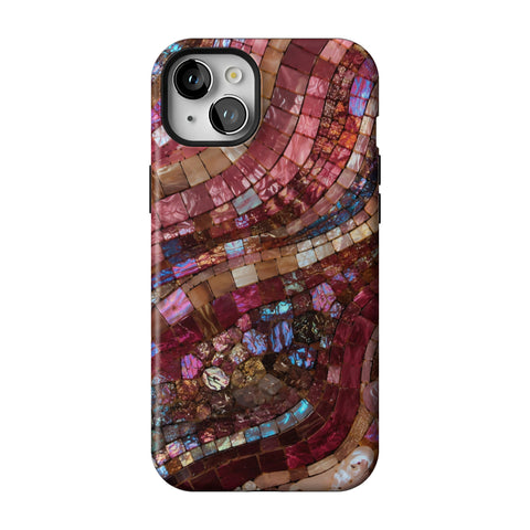 Garnet Stained Glass Print Tough Phone Case for iPhone 15 Plus