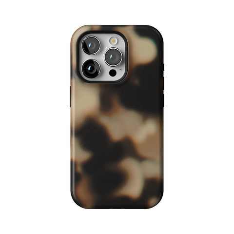 Creamy Tortoise Shell Tough Phone Case for iPhone 15 Pro