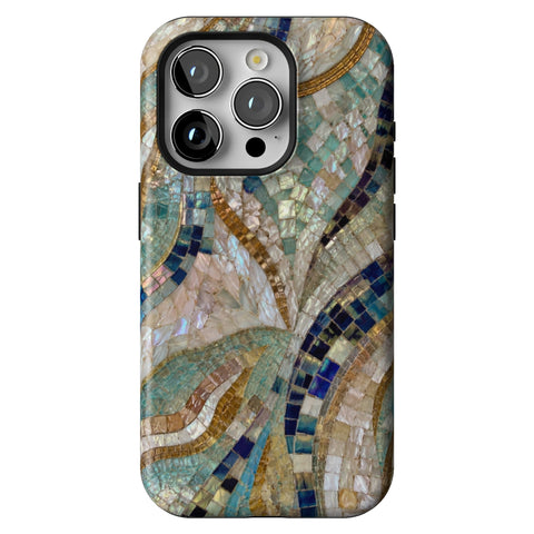 Sea Goddess Mosaic Print Tough Phone Case for iPhone 15 Pro