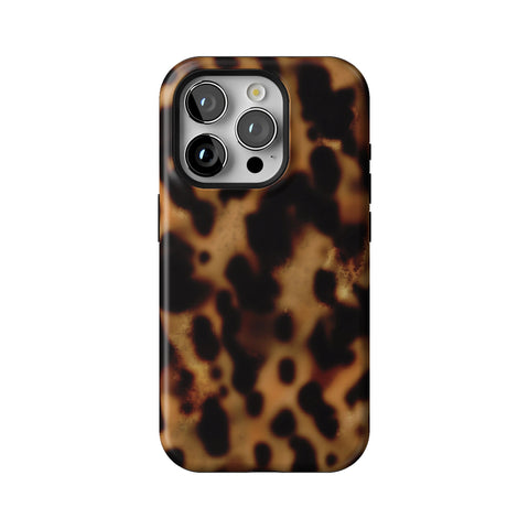 Grunge Tortoise Shell Print Tough Phone Case for iPhone 15 Pro
