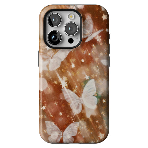 Terracotta Butterfly Tough Phone Case for iPhone 15 Pro