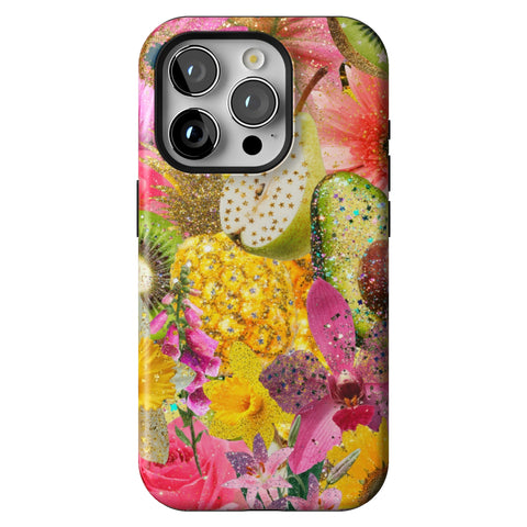 Tropical Fruit Floral Tough Phone Case for iPhone 15 Pro