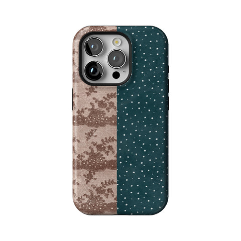 Lace & Tiny Dots Split Tough Phone Case for iPhone 15 Pro