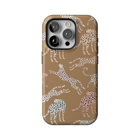 Trendy Cheetah Print Tough Phone Case for iPhone 15 Pro