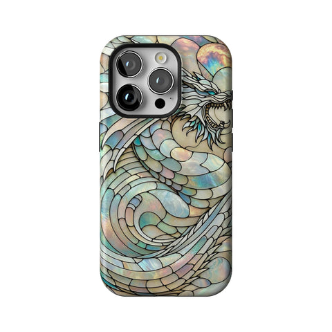 Year of the Dragon Stained Glass Illusion Tough Phone Case for iPhone 15 Pro
