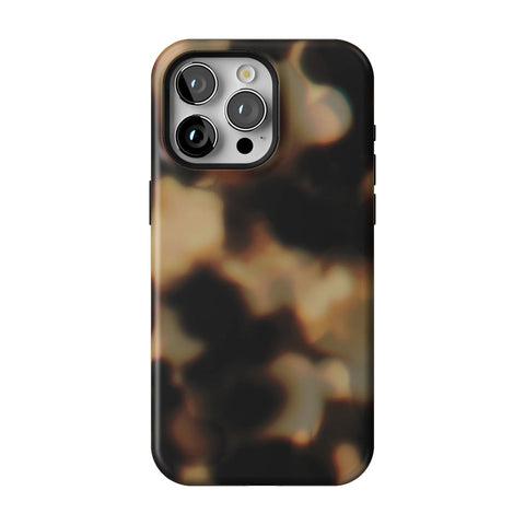 Layered Tortoise Shell Tough Phone Case for iPhone 15 Pro Max