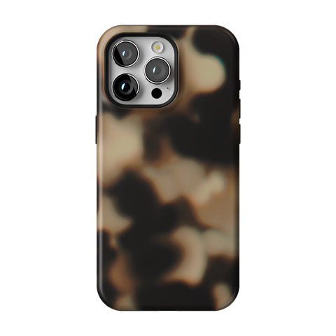Creamy Tortoise Shell Tough Phone Case for iPhone 15 Pro Max