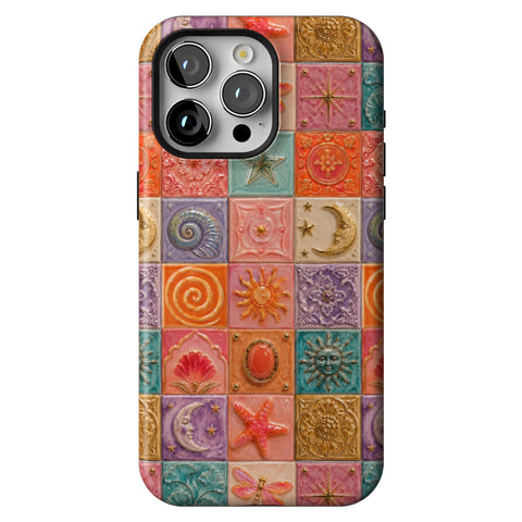 Nautical Whimsy Tiles Tough Phone Case for iPhone 15 Pro Max