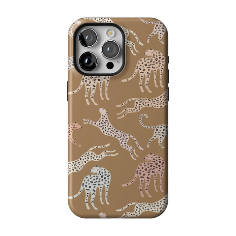Trendy Cheetah Print Tough Phone Case for iPhone 15 Pro Max