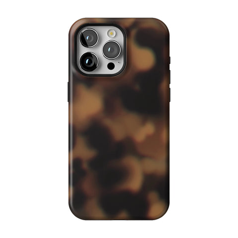 Classic Tortoise Shell Print Tough Phone Case for iPhone 15 Pro Max