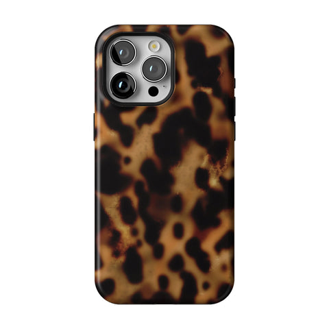 Grunge Tortoise Shell Print Tough Phone Case for iPhone 15 Pro Max