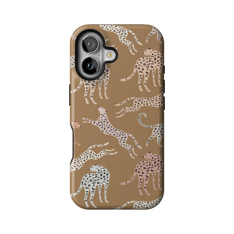 Trendy Cheetah Print Tough Phone Case for iPhone 16