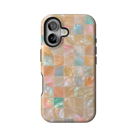 Peach Sorbet Tile Print Tough Phone Case for iPhone 16