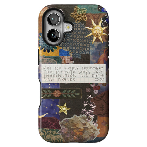 Whimsy Quote Collage Tough Phone Case for iPhone 16