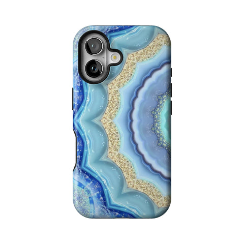 Blue Boho Tie Dye Tough Phone Case for iPhone 16