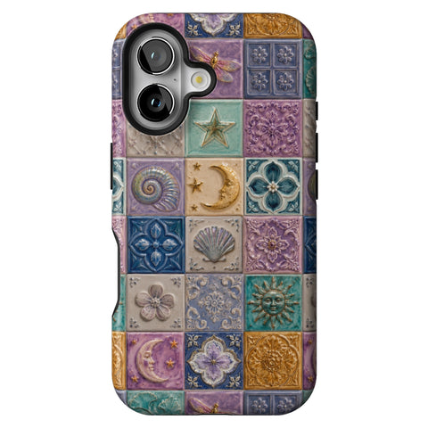 Mermaid Whimsy Tiles Tough Phone Case for iPhone 16