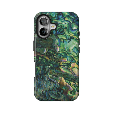Green Abalone Shell Tough Phone Case for iPhone 16