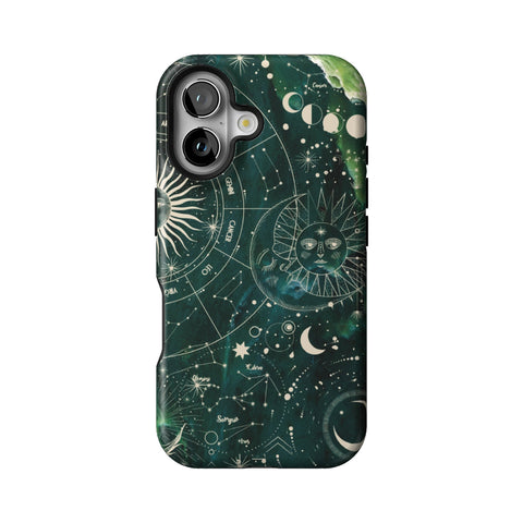Green Marble Zodiac Tough Phone Case for iPhone 16