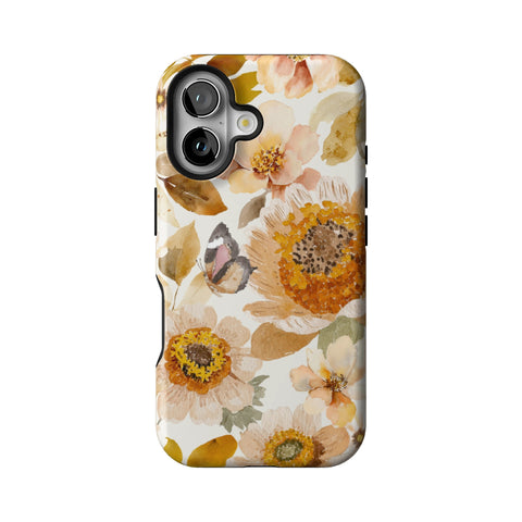 Rustic Boho Floral Tough Phone Case for iPhone 16