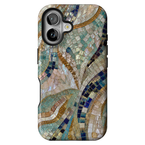 Sea Goddess Mosaic Print Tough Phone Case for iPhone 16