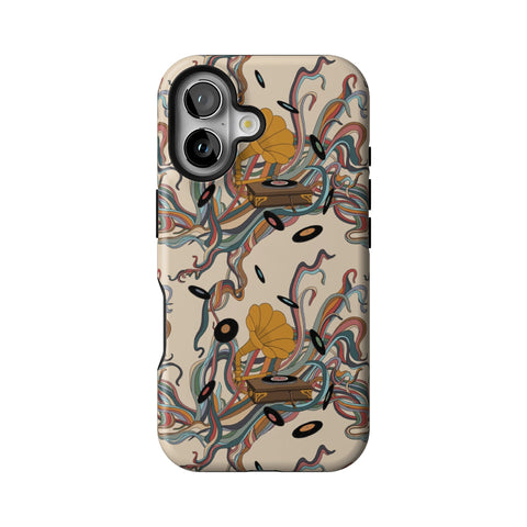 Art Nouveau Vinyl Record Player Tough Phone Case for iPhone 16
