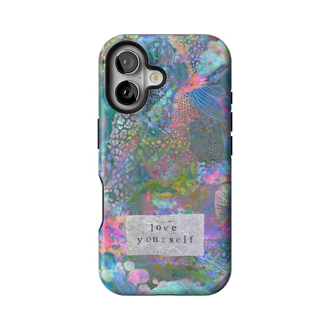 Love Yourself Pastel Abstract Art Tough Phone Case for iPhone 16