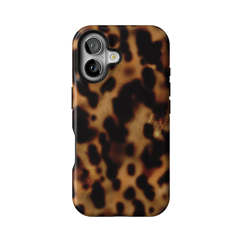 Grunge Tortoise Shell Print Tough Phone Case for iPhone 16