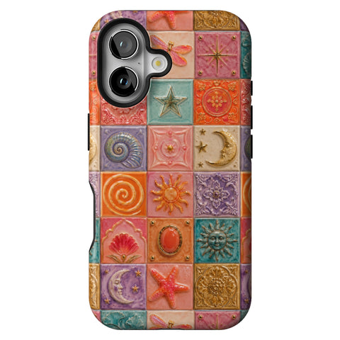 Nautical Whimsy Tiles Tough Phone Case for iPhone 16