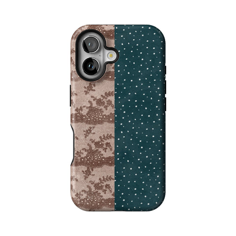 Lace & Tiny Dots Split Tough Phone Case for iPhone 16