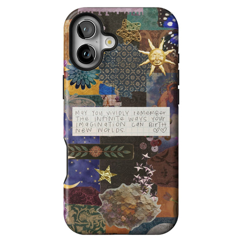 Whimsy Quote Collage Tough Phone Case for iPhone 16 Plus