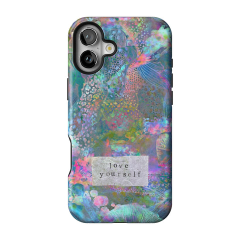 Love Yourself Pastel Abstract Art Tough Phone Case for iPhone 16 Plus